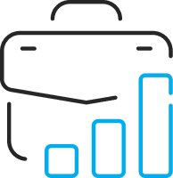 An Icon of a briefcase and a graph - 401GO