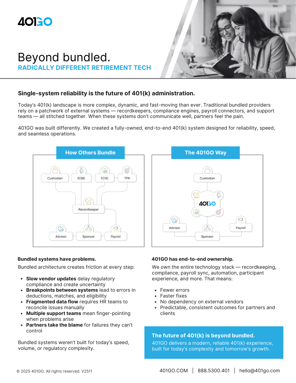401GO comes with single-system reliability