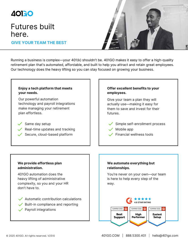 401GO overview flyer - 401GO