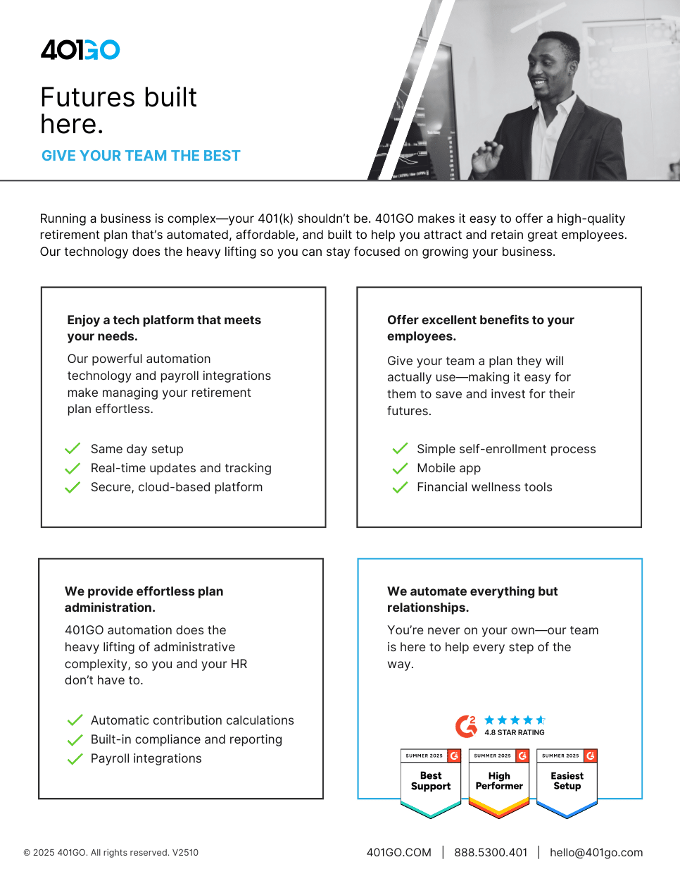 overview of 401GO features