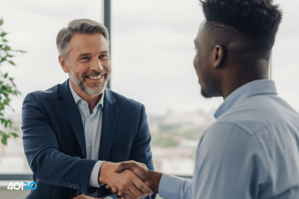 A financial advisor meeting with a client.